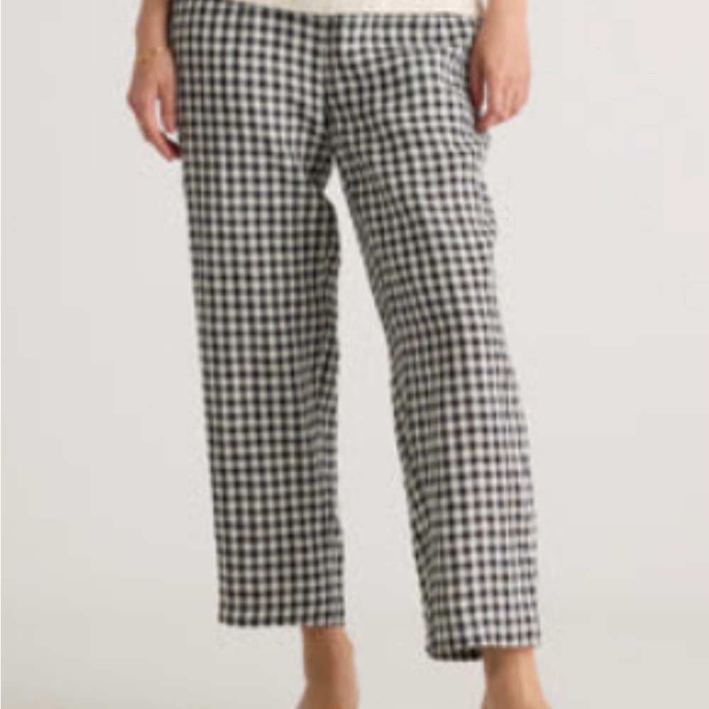 Quince Black & White Gingham Ankle Pants
